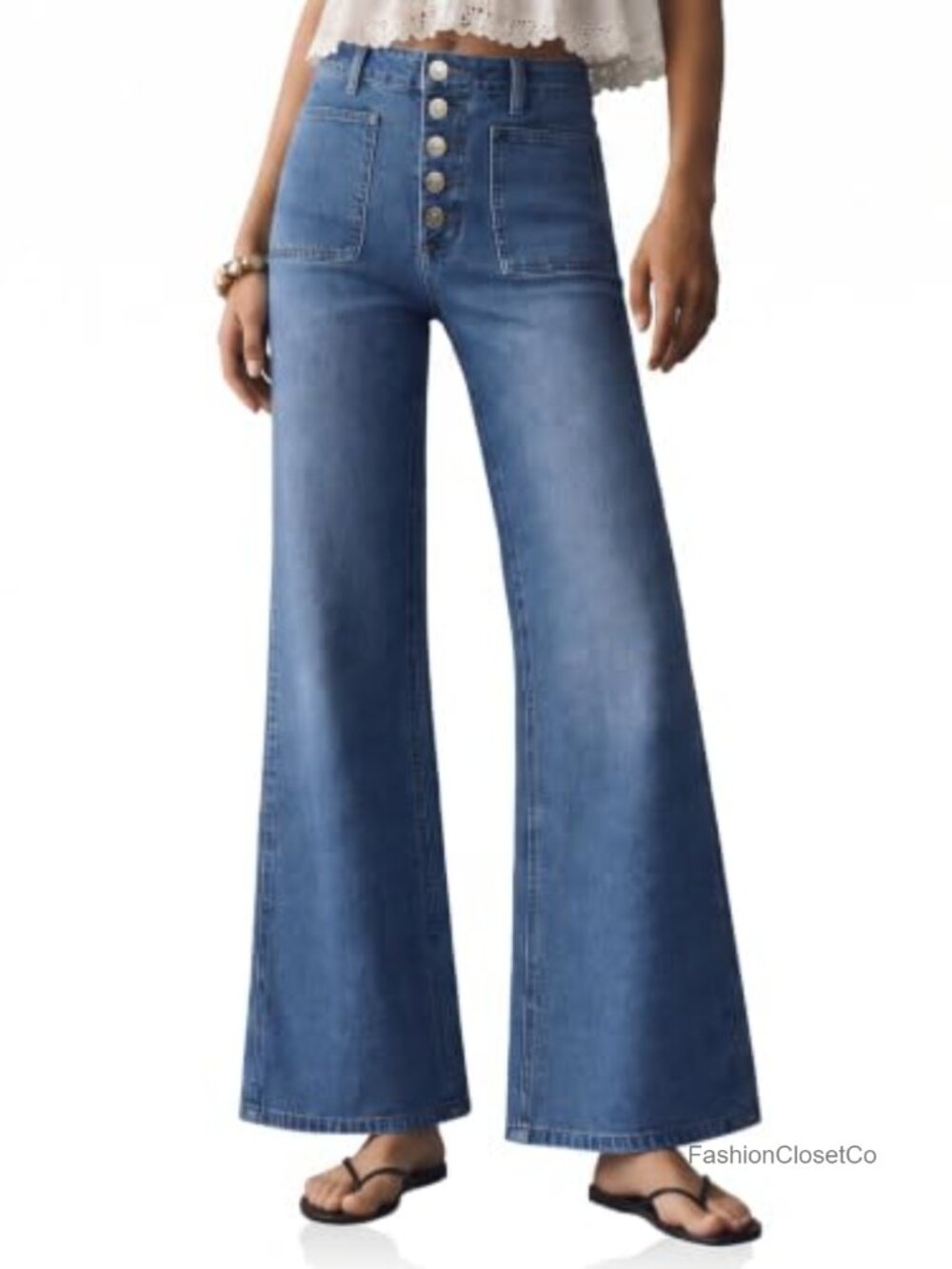 Wide Leg High Waisted Jeans Vintage Baggy Flare Denim Pant